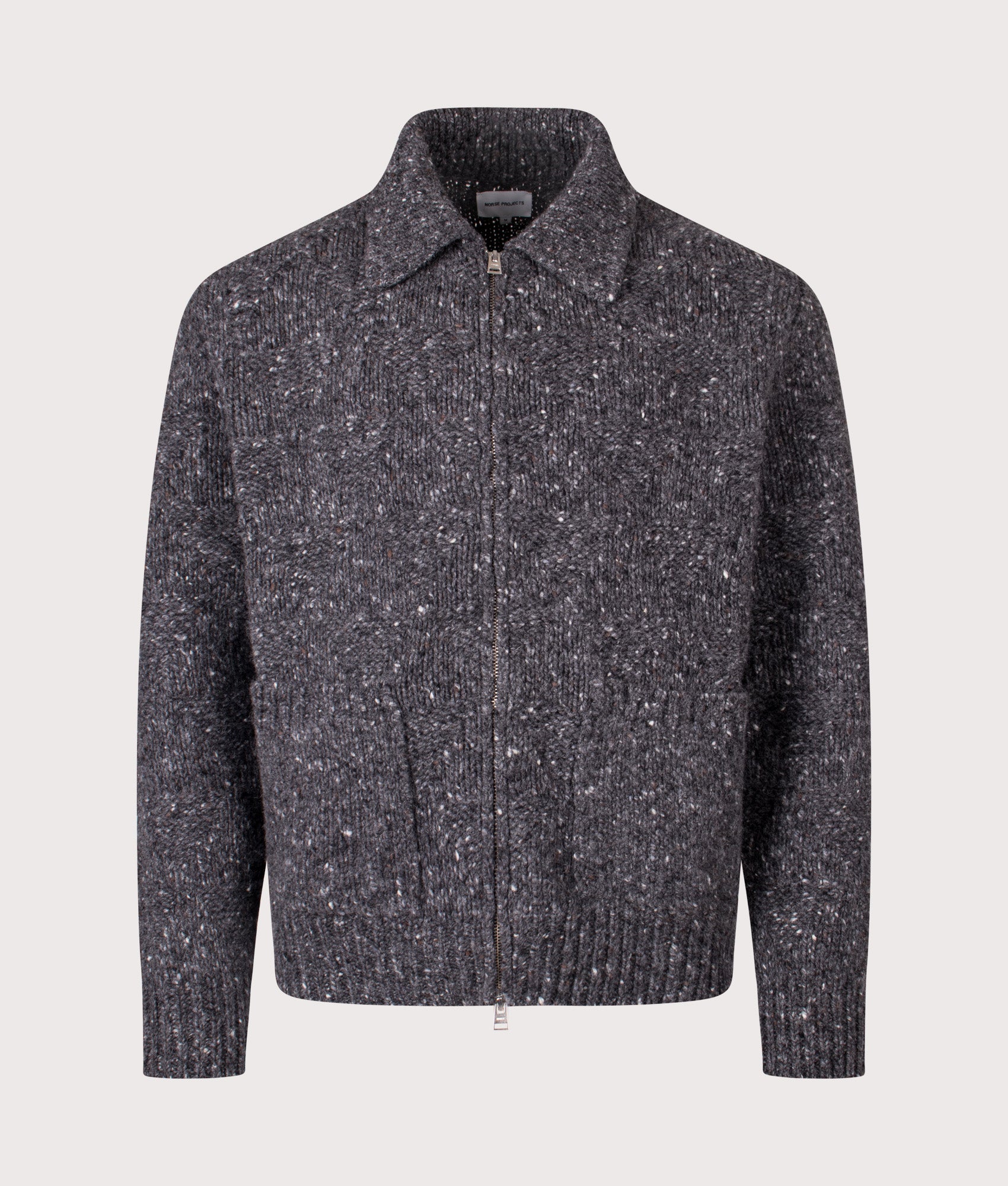Erik Donegal Diamond Jacket in Charcoal Grey | 100% Wool | Norse Projects | EQVVS | Front shot 