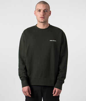 Relaxed-Fit-Arne-Organic-Logo-Sweatshirt-Norse-Projects-Beech-Green-EQVVS-Front-Image