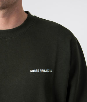 Relaxed-Fit-Arne-Organic-Logo-Sweatshirt-Norse-Projects-Beech-Green-EQVVS-Detail-Image