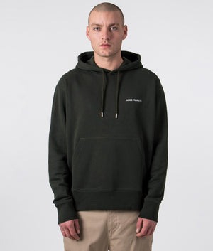 Relaxed-Fit-Arne-Logo-Hoodie-Beech-Green-Norse-Projects-EQVVS-Front-Image