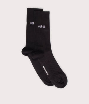 Norse Project Bjarki Logo in Black with White Norse Branding, 75% Cotton Side Shot at EQVVS