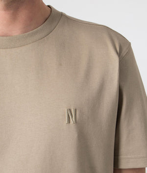 Relaxed-Fit-Johannes-Organic-N-Logo-T-shirt-Sand-Norse-Projects-EQVVS-Detail-Image 