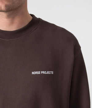 Norse Projects Relaxed Arne Organic Logo Sweatshirt in Brown EQVVS
