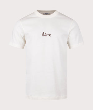 Norse Projects Johannes Organic Chain Stitch Logo T-Shirt in 0957 Ecru front shot at EQVVS