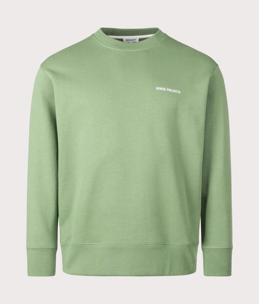Arne Relaxed Logo Sweatshirt Linden Green | Norse Projects | EQVVS