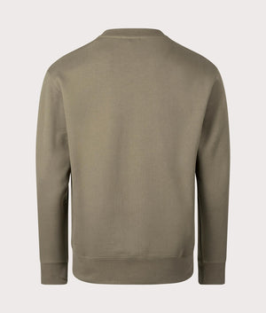 Norse Projects Arne Relaxed Organic Logo Sweatshirt in 8076 Sediment Green back shot at EQVVS