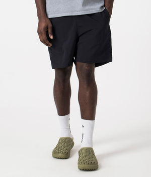 Hauge Recycled Nylon Swimmers in Navy by Norse Projects. EQVVS Front Angle Shot.