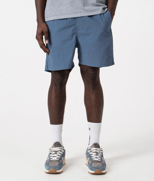 Hauge Recycled Nylon Swimmers in Fog Blue by Norse Projects. EQVVS Front Angle Shot.