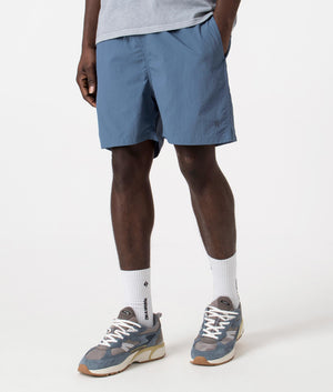 Hauge Recycled Nylon Swimmers in Fog Blue by Norse Projects. EQVVS Side Angle Shot.