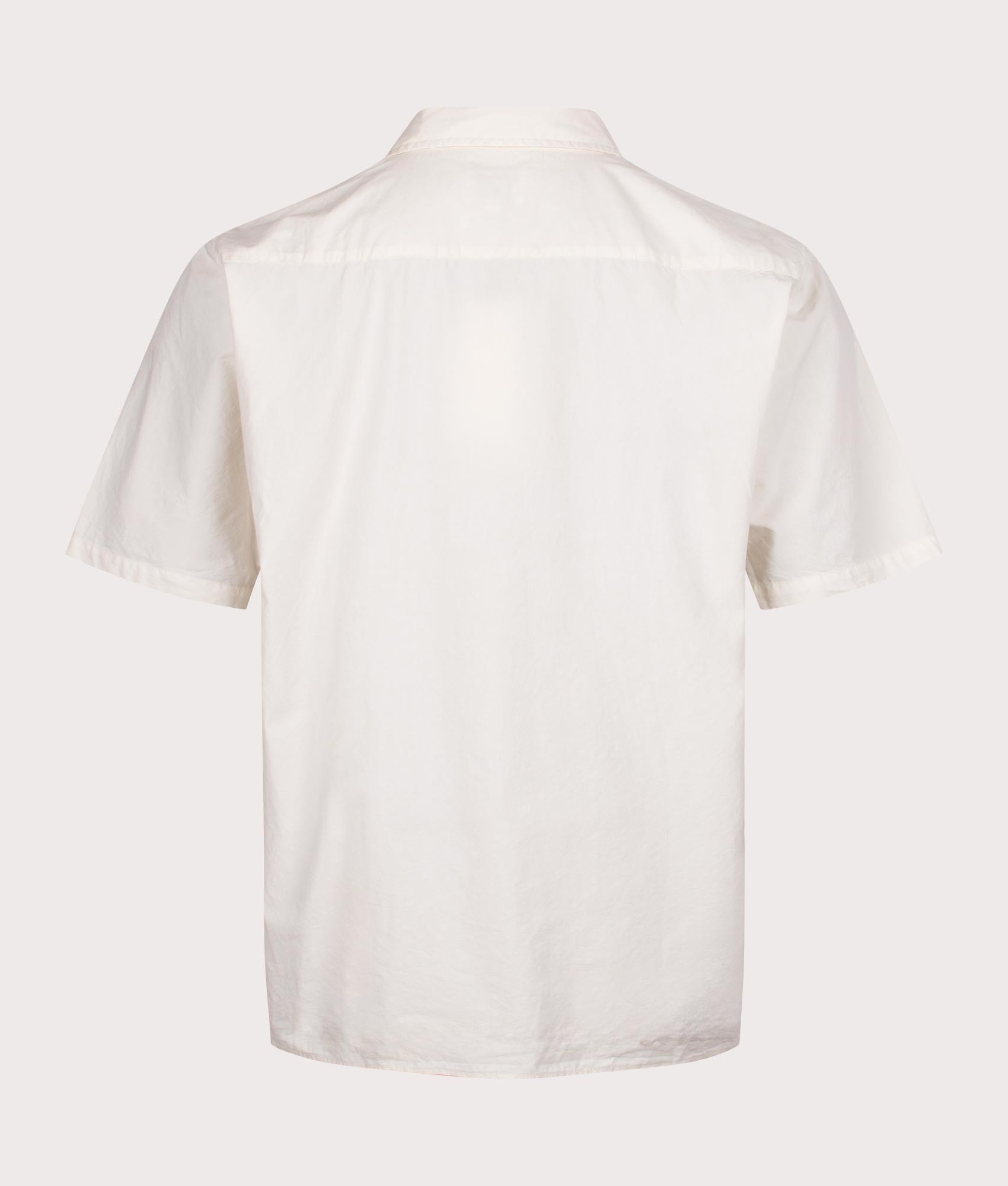Norse Projects Relaxed Fit Carsten Cotton Tencel Shirt in 0262 Enamel White back shot at EQVVS