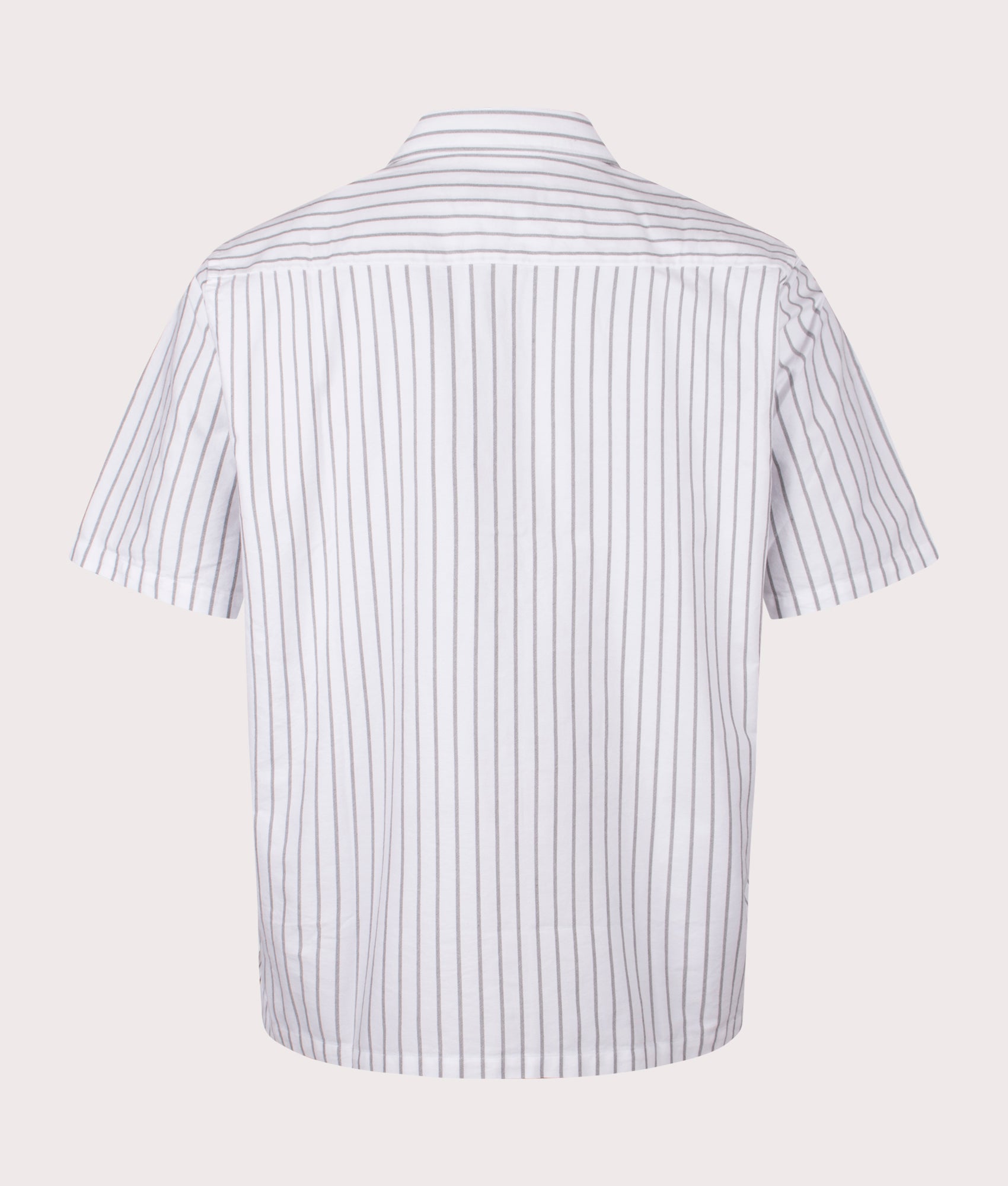 Norse Projects Ivan Relaxed Organic Oxford Monogram Shirt in 8022 Spruce Green back shot at EQVVS