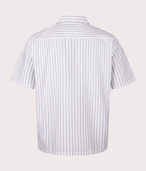 Norse Projects Ivan Relaxed Organic Oxford Monogram Shirt in 8022 Spruce Green back shot at EQVVS