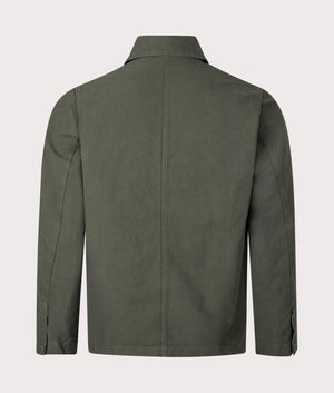 Norse Projects Tyge Cotton Linen Overshirt in 8022 Spruce Green back shot at EQVVS