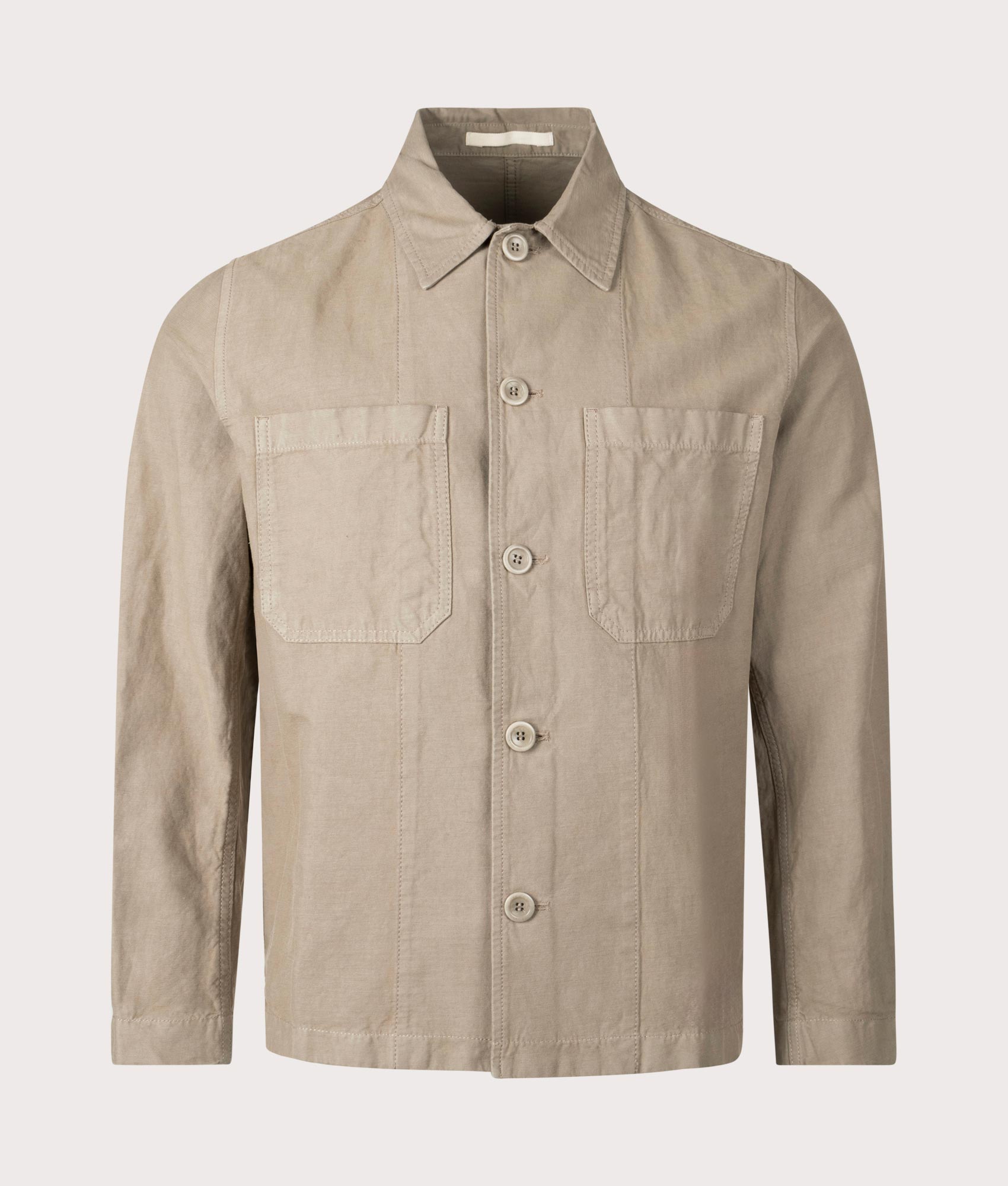 Norse Projects Tyge Cotton Linen Overshirt in 2053 Clay front shot at EQVVS
