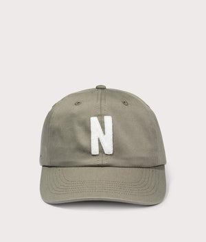 Felt N Twill Sports Cap in Sediment Green. EQVVS Front Angle Shot