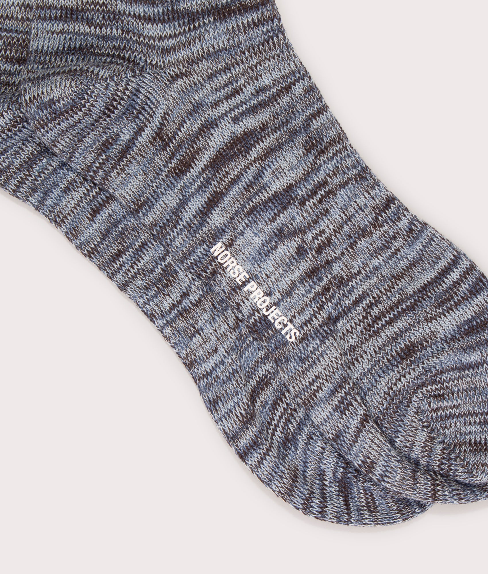 Bjarki Cotton Twist Sock in Steel Blue By Norse Projects. EQVVS Detail View