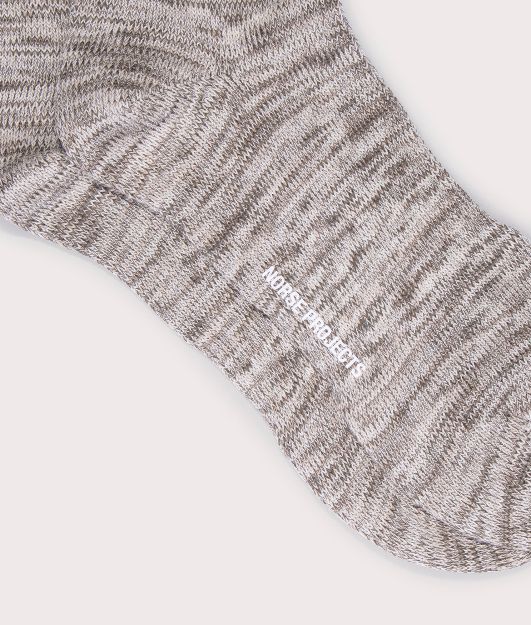 Bjarki Cotton Twist Sock in Sediment Green. EQVVS Detail Shot