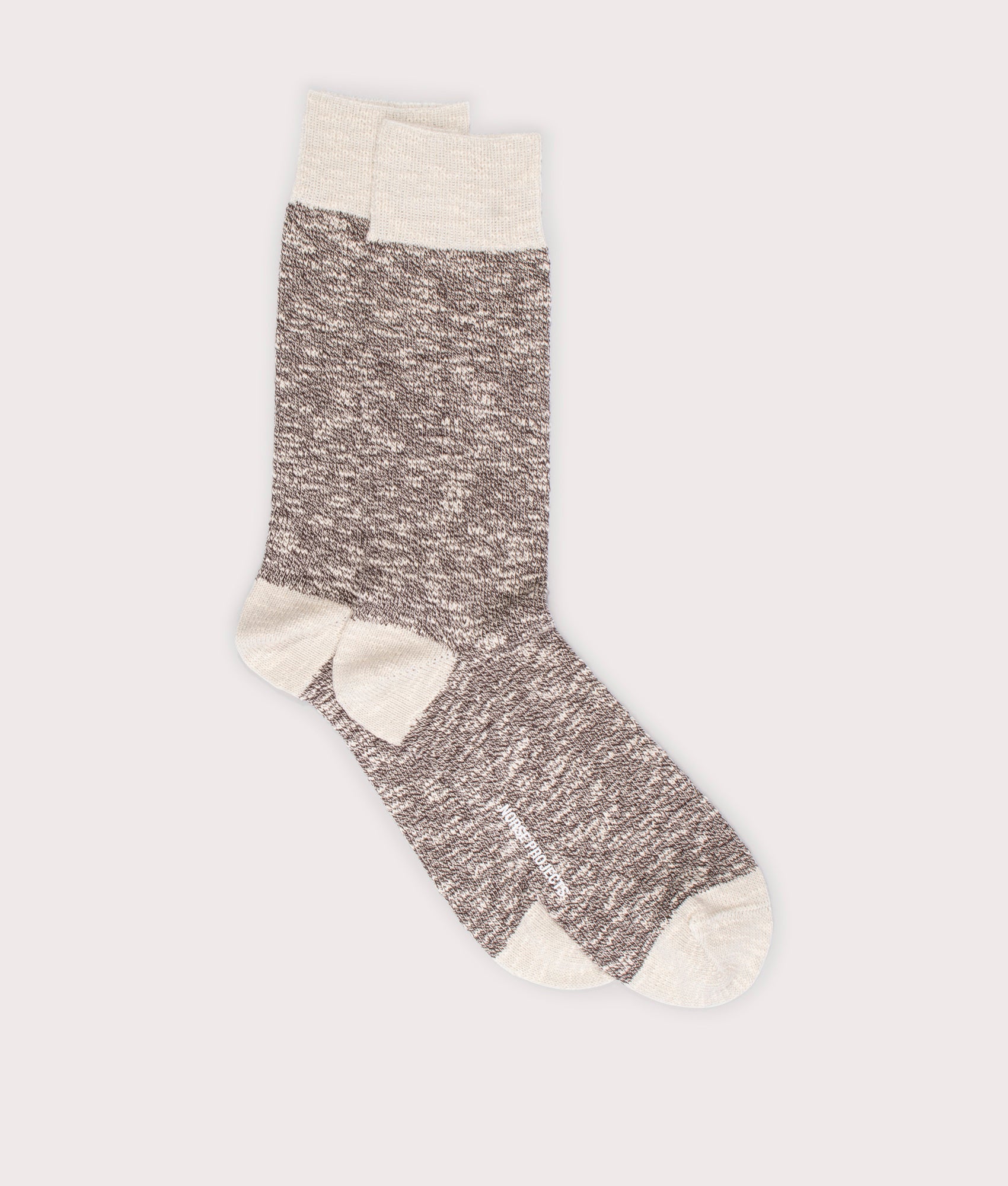 Ebbe Slub Sock in Espresso. EQVVS Side Angle Shot