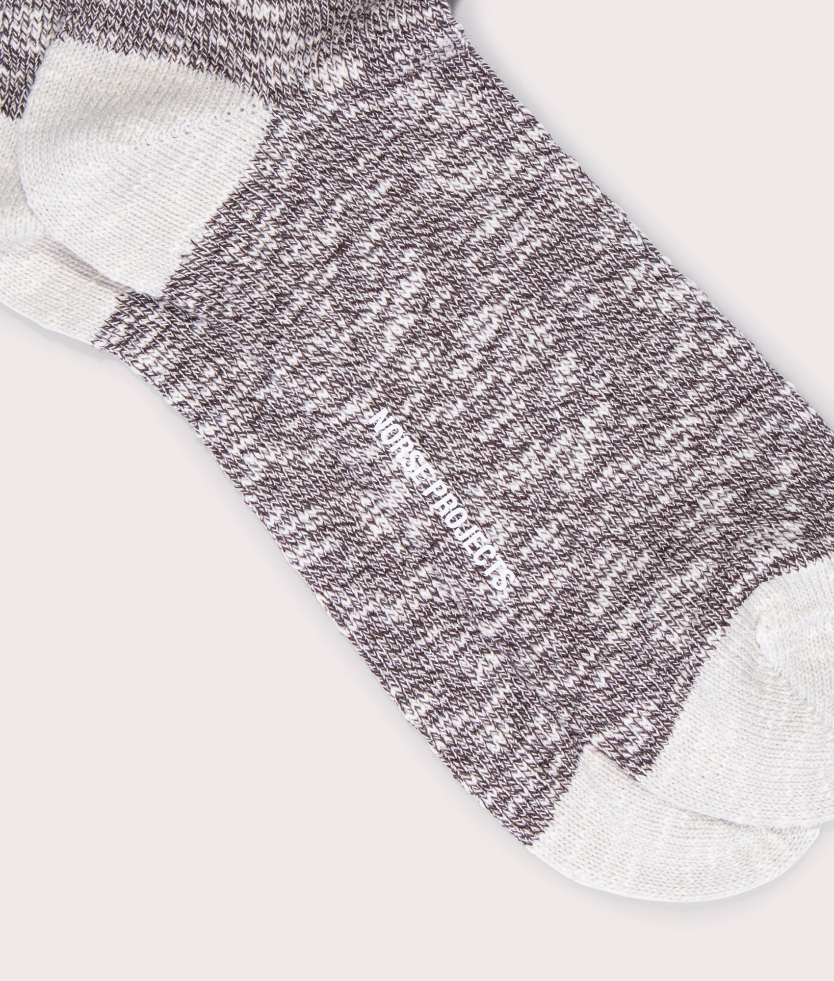 Ebbe Slub Sock in Espresso. EQVVS Detail Shot
