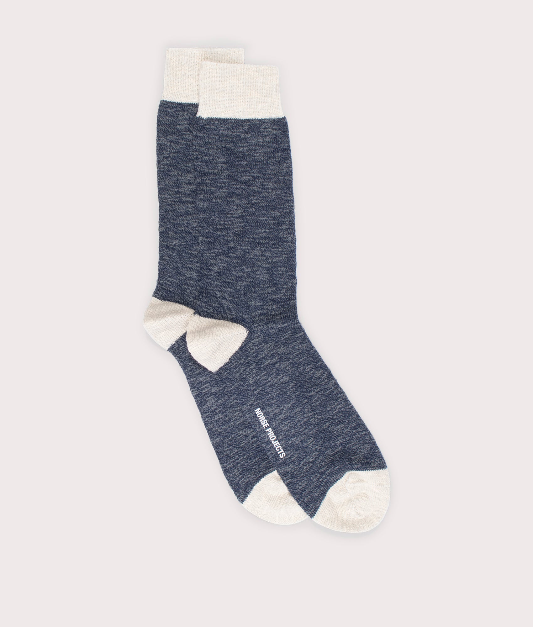 Ebbe Slub Sock in Steel Blue . EQVVS Side Angle Shot