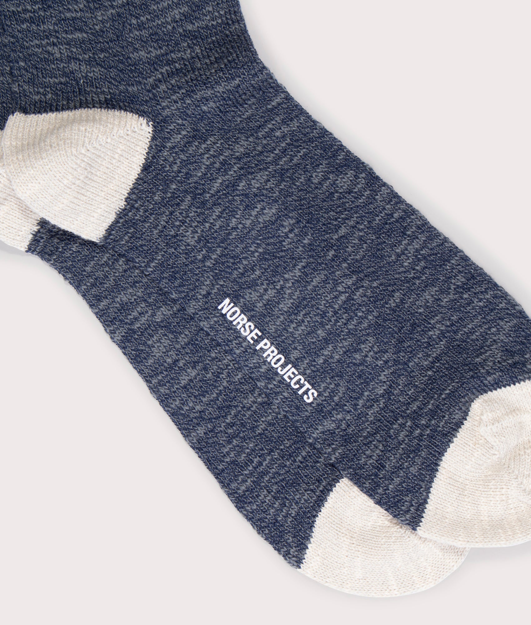 Ebbe Slub Sock in Steel Blue . EQVVS Detail Shot