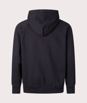 Norse Projects Relaxed Fit Marten Raglan N Patch Hoodie in Black at EQVVS Menswear Back Shot