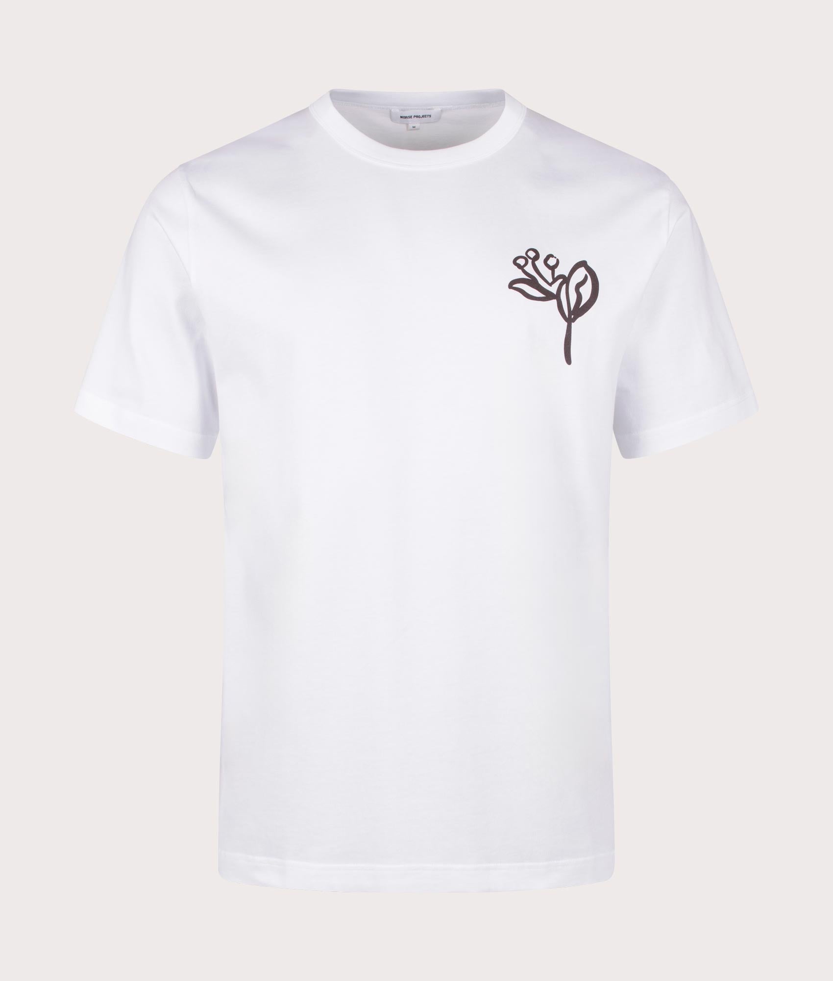 Holger Organic Cotton Poppy T-Shirt in White by Norse Projects. EQVVS Menswear Front Shot.