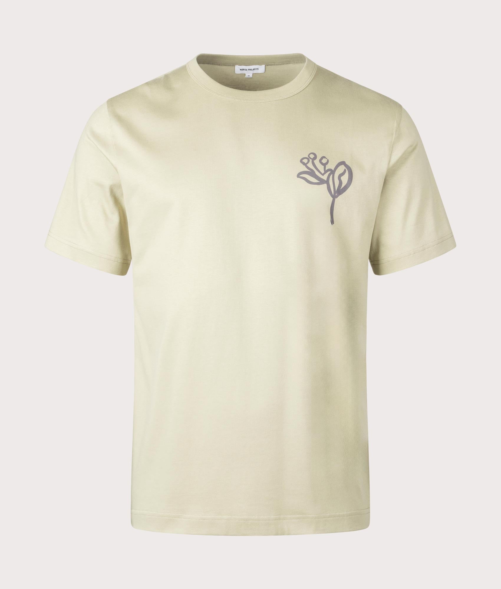 Holger Organic Cotton Poppy T-Shirt in Elm by Norse Projects. EQVVS Menswear Front Shot. 