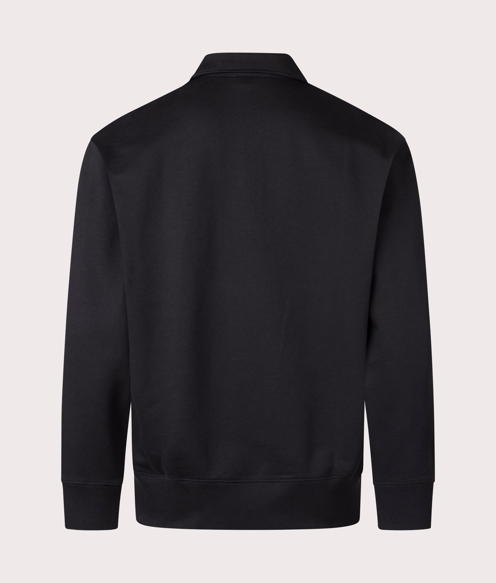 Norse Projects Relaxed Fit Ketel NORSE Logo Quarter Zip Sweatshirt in Black at EQVVS Menswear back shot