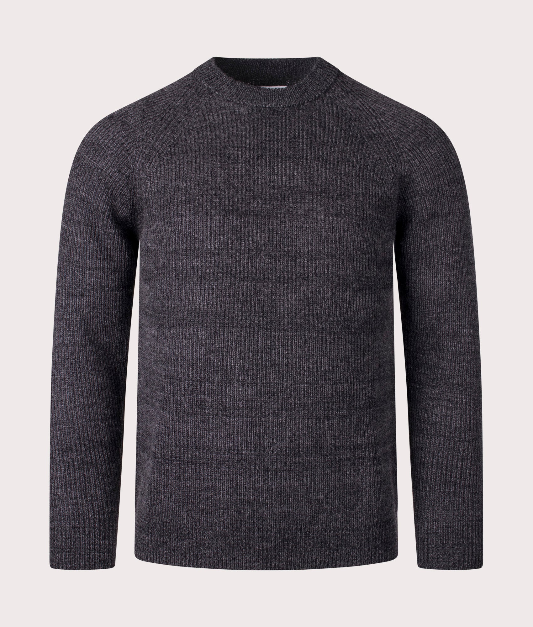 Norse Projects Roald Wool Cotton Rib Jumper In Dark grey Melage at EQVVS Menswear Front shot
