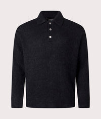 Relaxed Fit Rasmus Brushed Polo Shirt: 9999 Black 