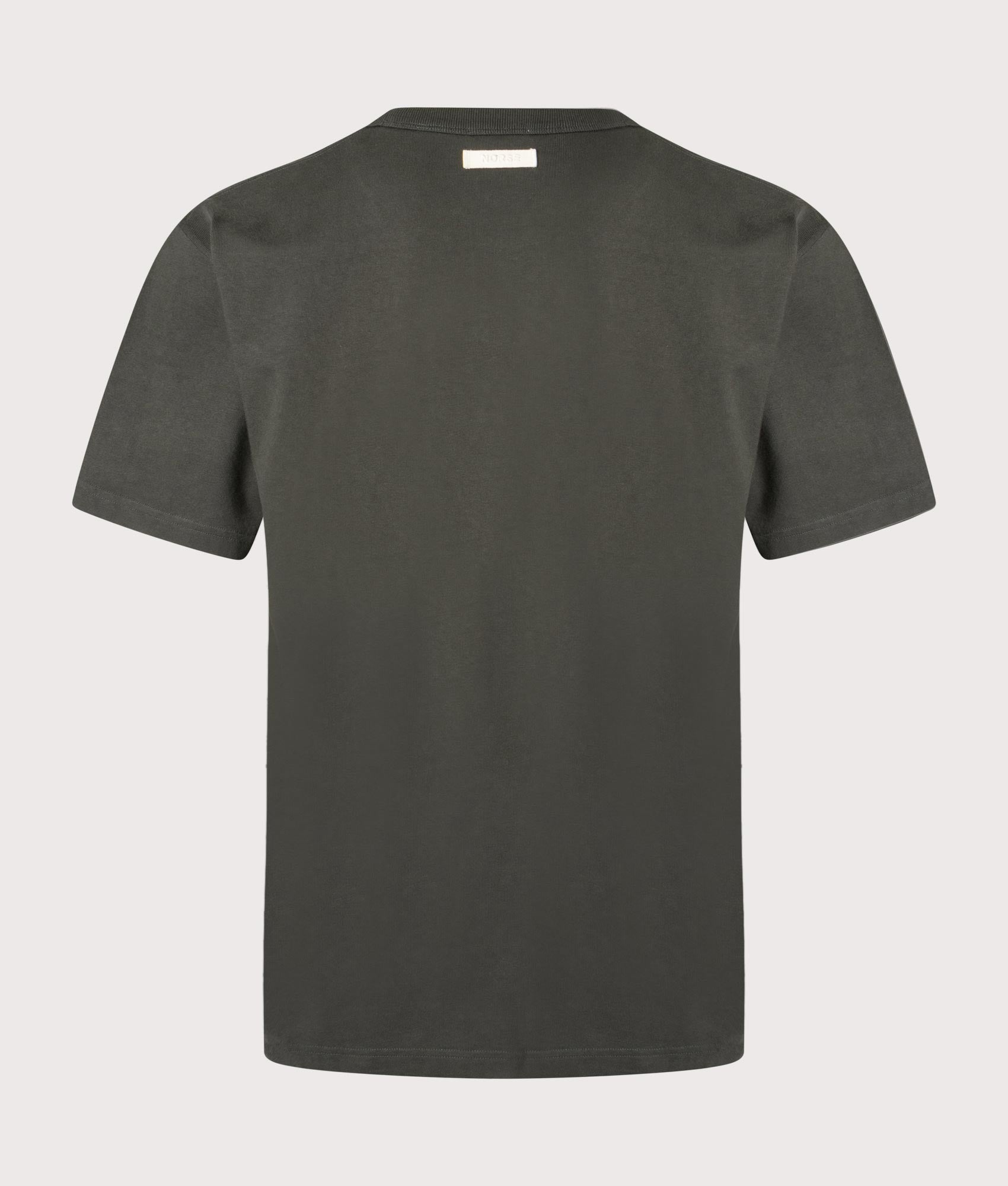 Norse Projects Simon T-Shirt in Black Olive. Shot at EQVVS. Back shot. 