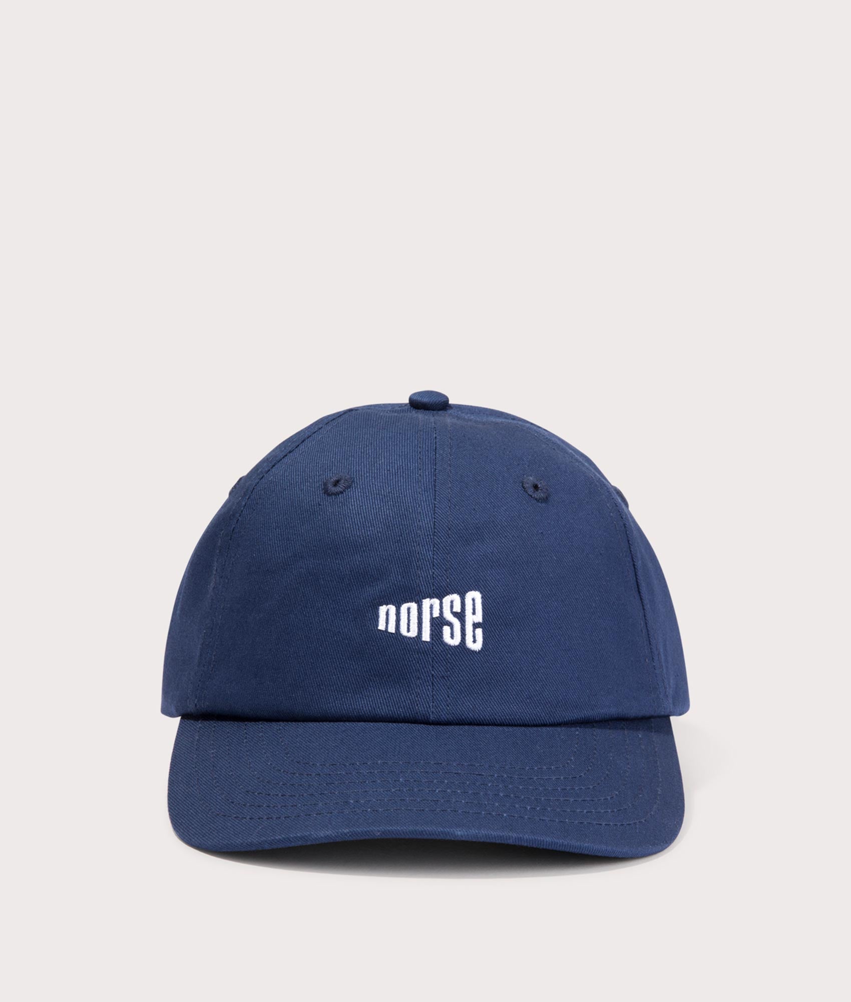 Norse project, NORSE Twill 6-Panel Cap, workwear blue, Eqvvs Menswear, front shot angle
