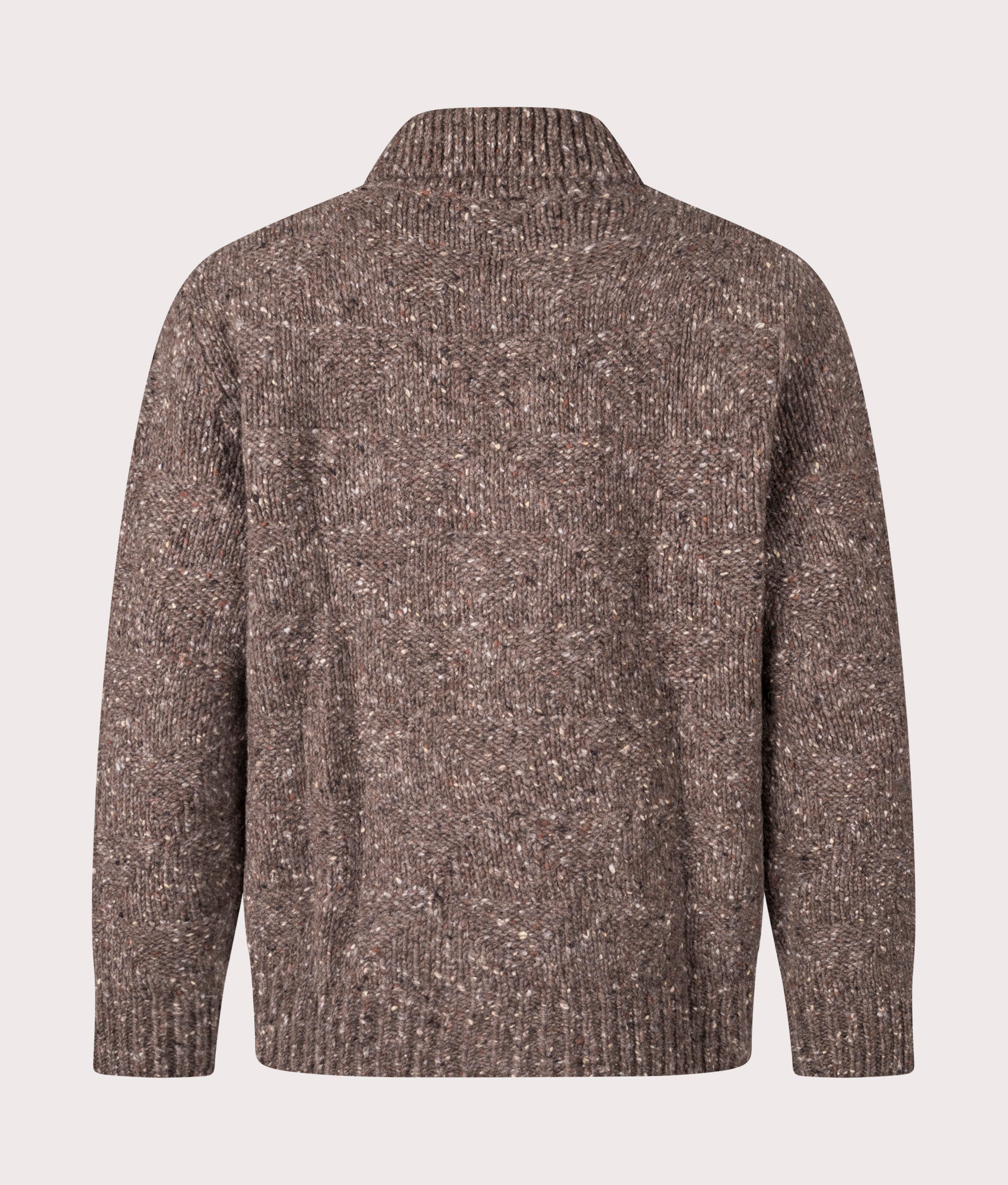 Norse Projects Erik Donegal Diamond Jacket in Seal Brown at EQVVS Menswear. Back shot.