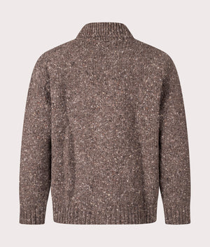 Norse Projects Erik Donegal Diamond Jacket in Seal Brown at EQVVS Menswear. Back shot.