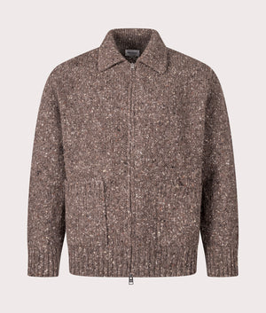 Norse Projects Erik Donegal Diamond Jacket in Seal Brown at EQVVS Menswear. Front shot.