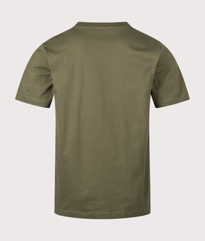 Johannes Organic Norse Logo Print T-shirt by Norse Projects in Olive. Shot by EQVVS. Back shot.