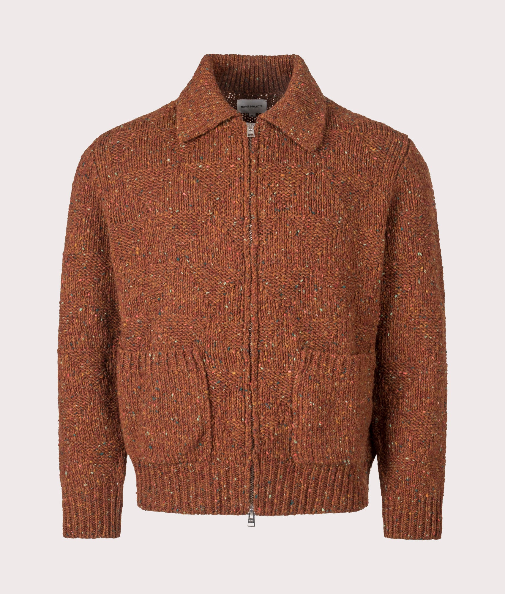 Norse Projects Erik Donegal Diamond Jacket in Ginger at EQVVS Menswear. Front shot.