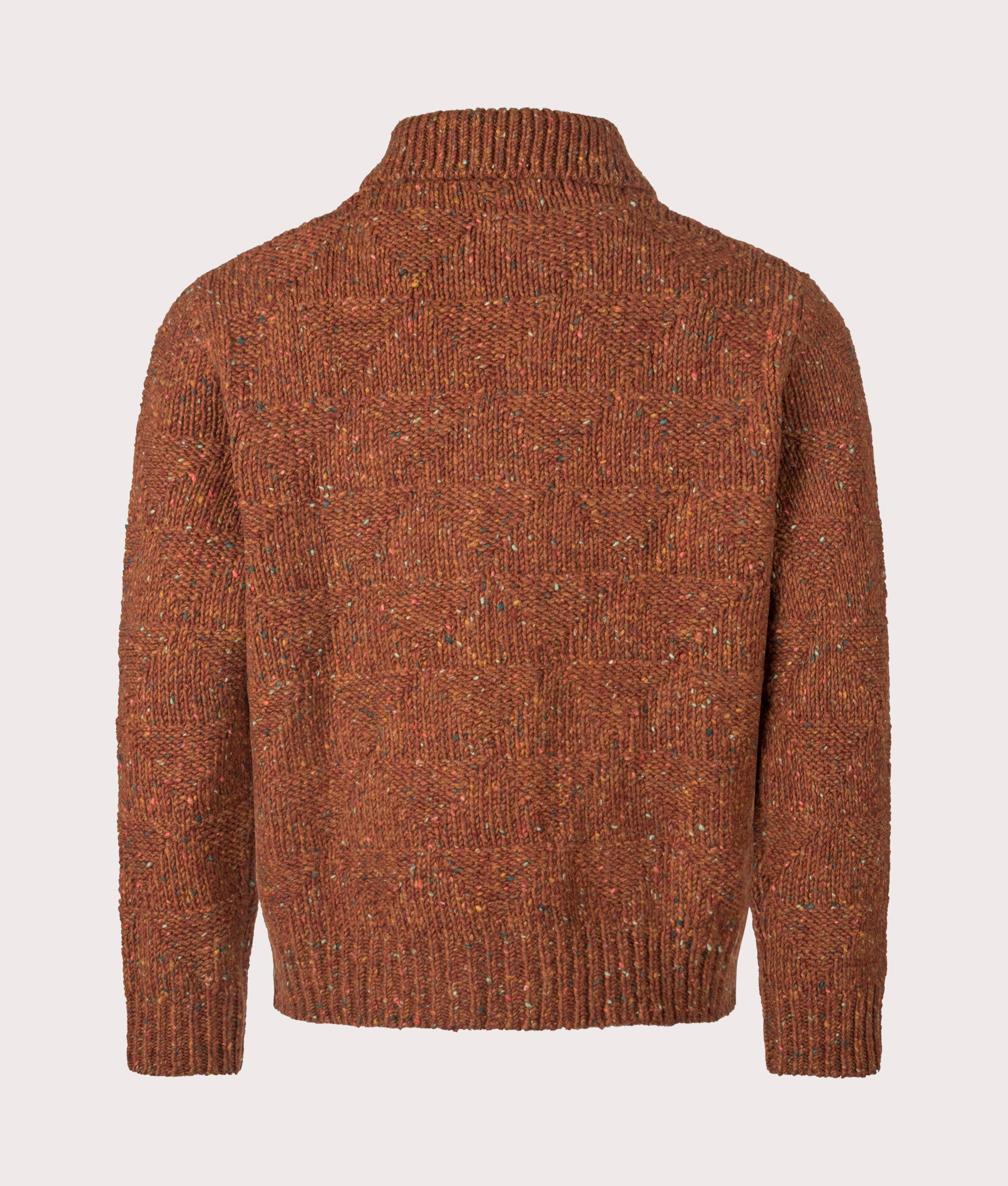 Norse Projects Erik Donegal Diamond Jacket in Ginger at EQVVS Menswear. Back shot.