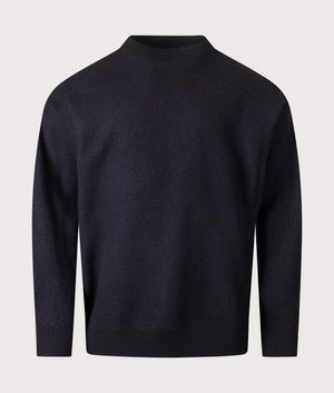 Relaxed Fit Rom Boiled Wool Jumper in Dark Navy | 100% Wool | Norse Projects | Shot at EQVVS | Front shot 