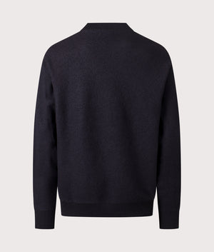 Relaxed Fit Rom Boiled Wool Jumper in Dark Navy | 100% Wool | Norse Projects | Shot at EQVVS | Back shot 