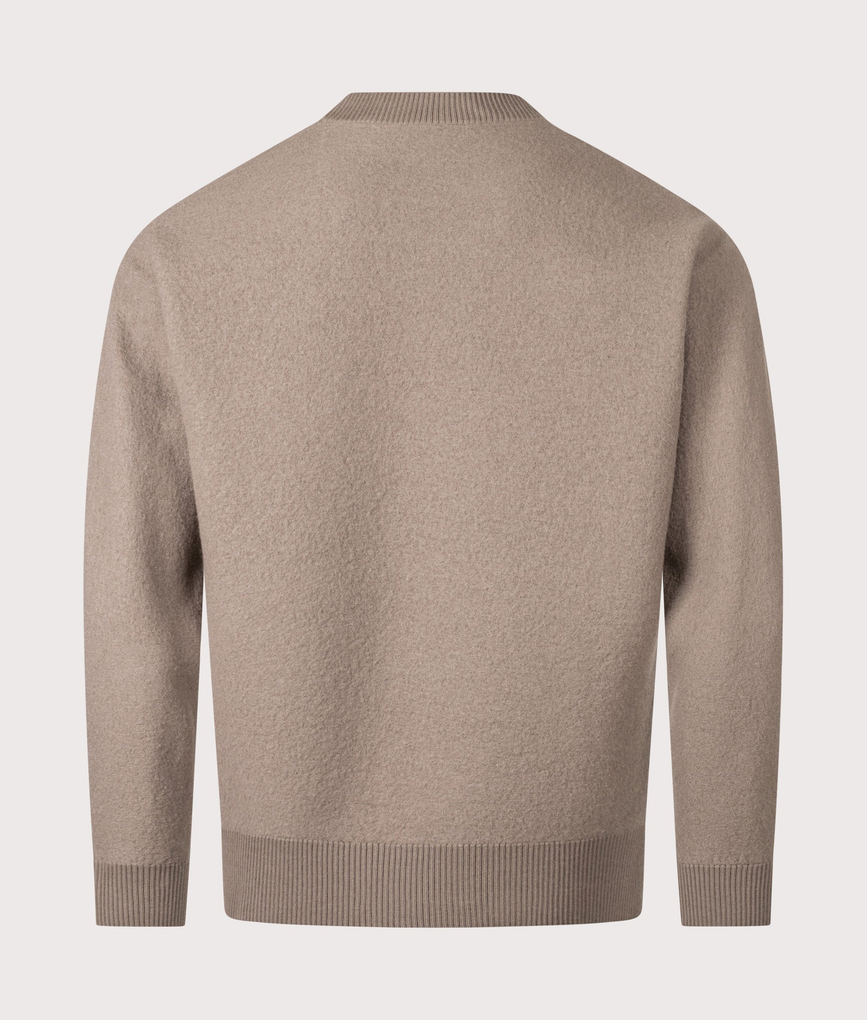 Rom Boiled Wool Jumper by Norse Projects in Walnut. Shot by EQVVS. Back shot.