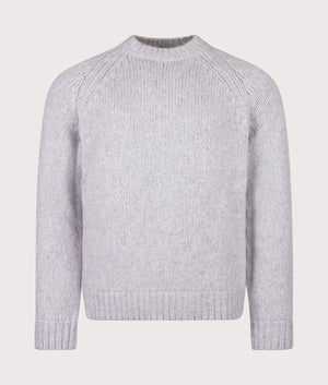 Birger Wool Raglan Jumper by Norse Projects in Light Grey Melange. Shot by EQVVS. Front shot