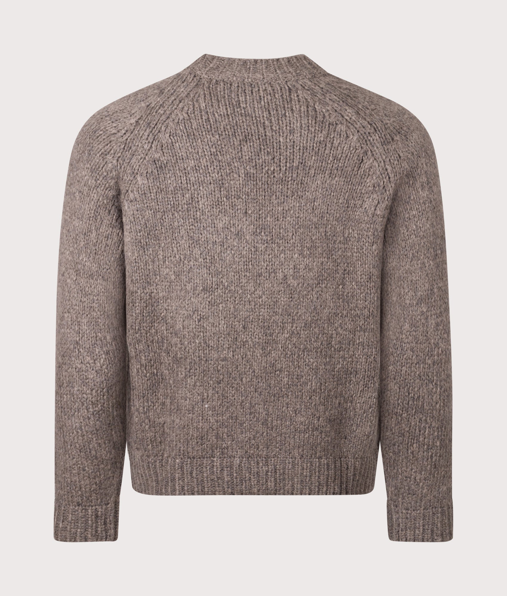 Birger Wool Raglan Jumper by Norse Projects in Walnut. Shot by EQVVS. Back shot.