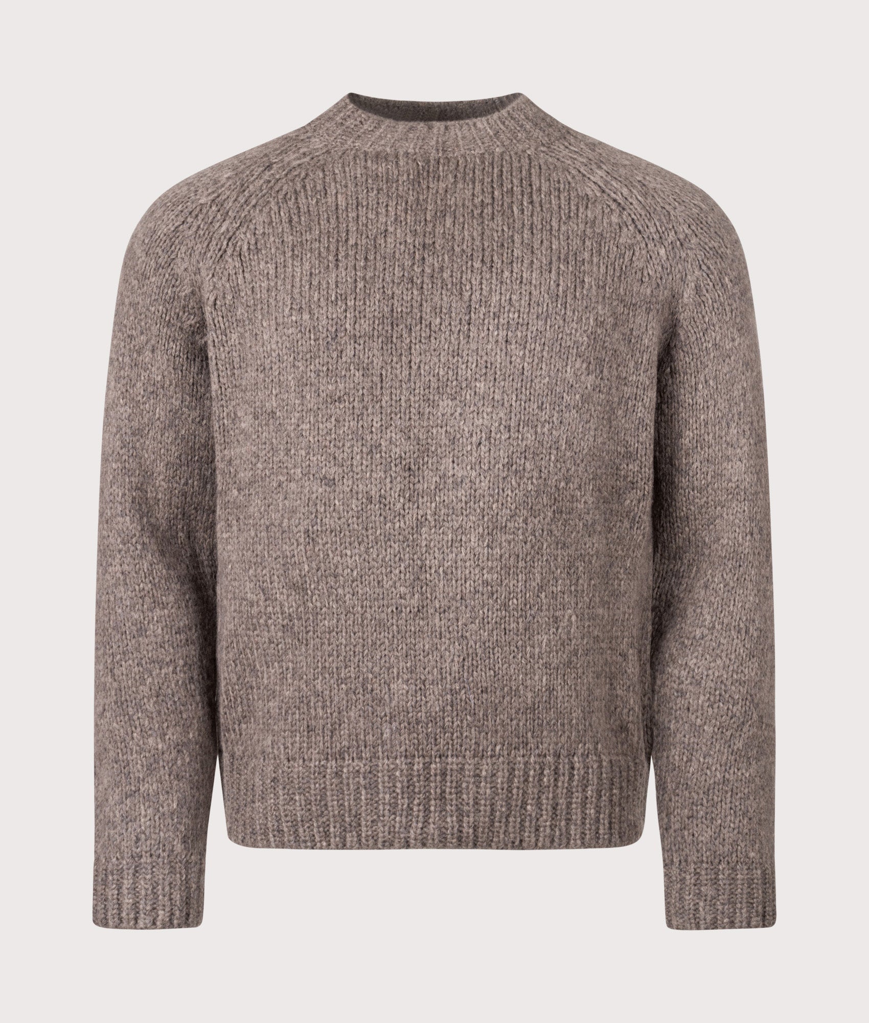 Birger Wool Raglan Jumper by Norse Projects in Walnut. Shot by EQVVS. front shot.