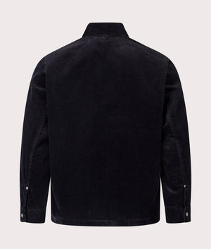 Norse Projects  Folke Wide Corduroy Chore Jacket in Dark Navy at EQVVS Menswear. Back shot.
