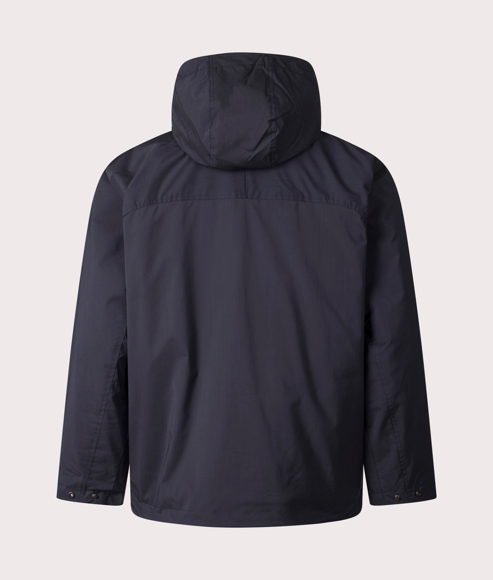 Norse Projects Herluf Alpinix Smart Merino Jacket in Dark Navy at EQVVS Menswear. Back shot.