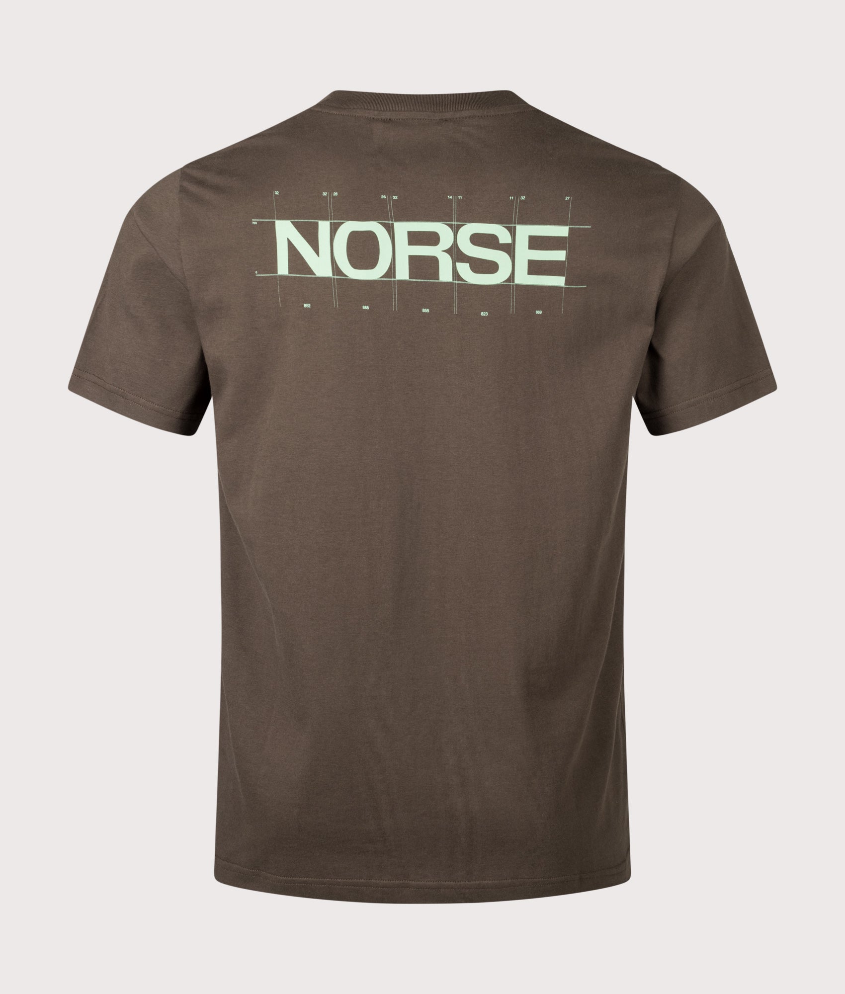 Norse Projects Norse X BST Back Print T-Shirt in Delicioso Brown at EQVVS Menswear. Back shot.