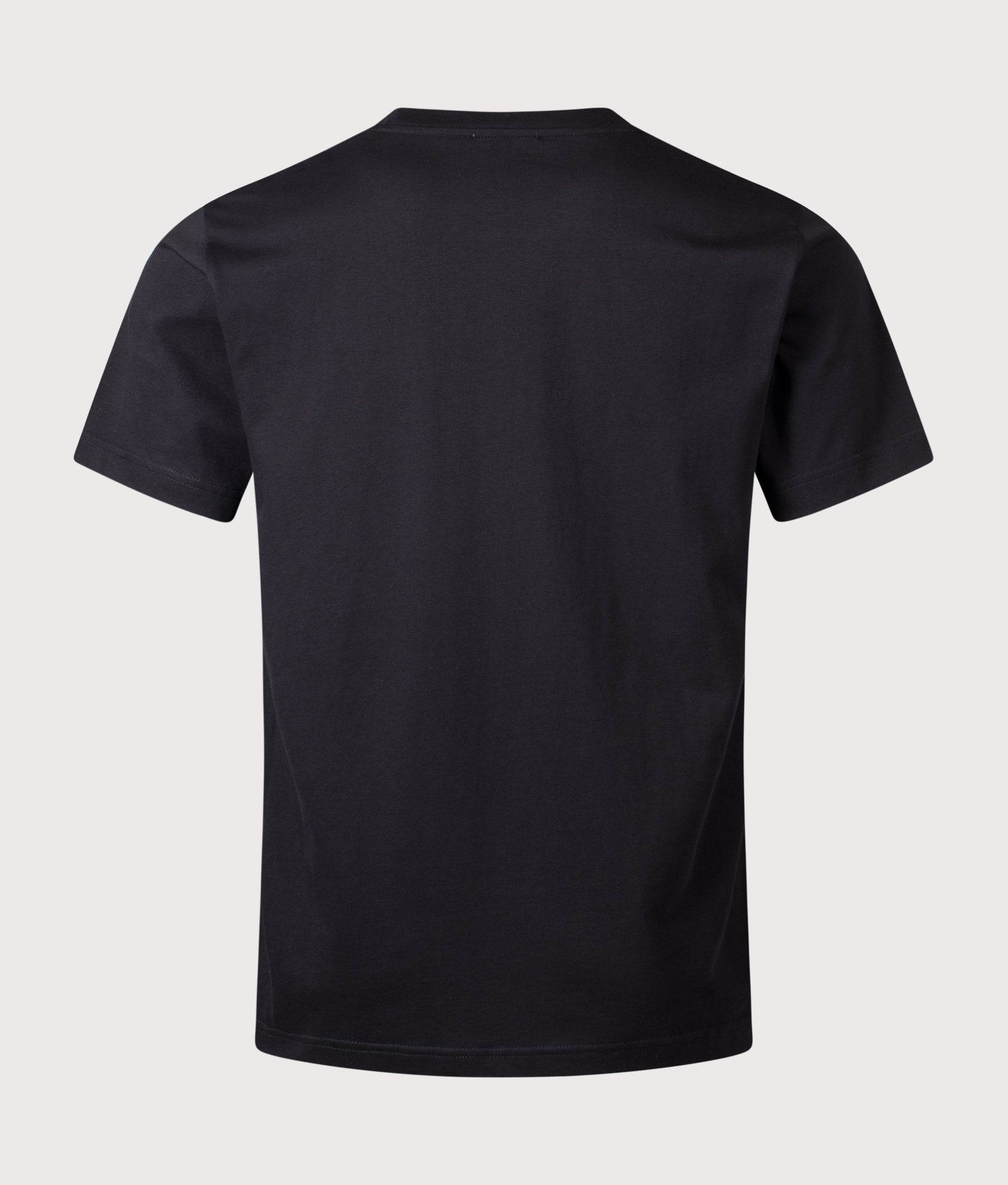 Norse Projects Dyrehaven Organic Logo Print T-Shirt in Black at EQVVS Menswear. Back shot.
