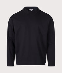 Relaxed Fit Isefjord Compact Long Sleeve T-Shirt: 9999 Black 